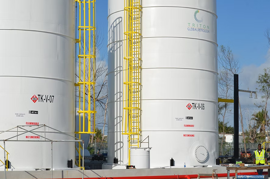 Airport tanks Closeup
